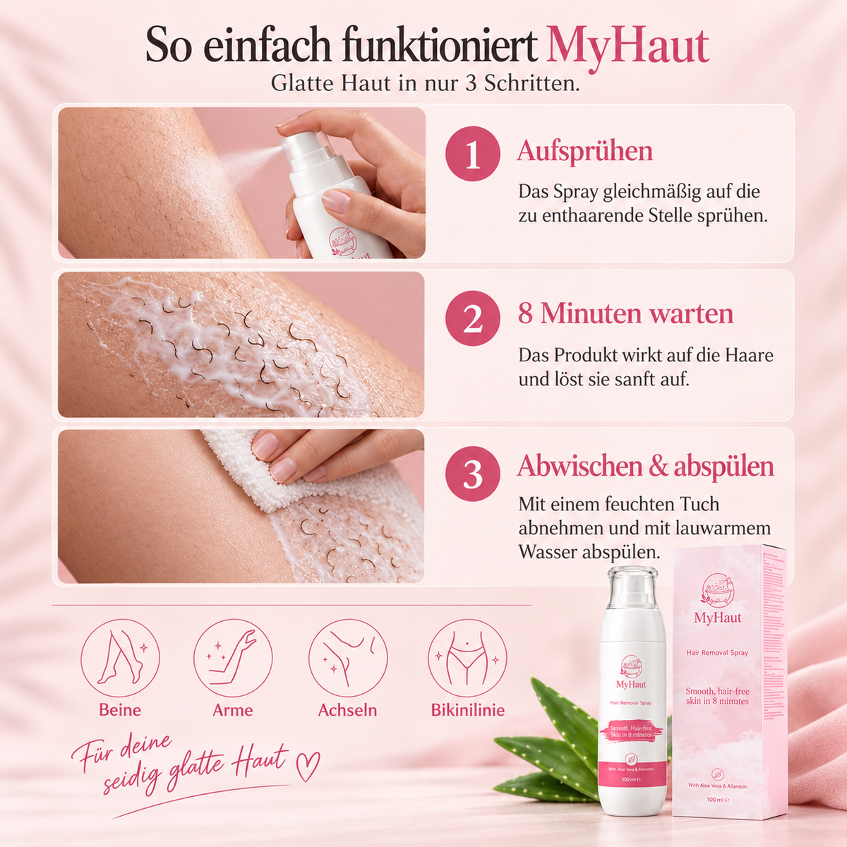 Haarentfernungsspray für Körper & Bikinizone – MyHaut